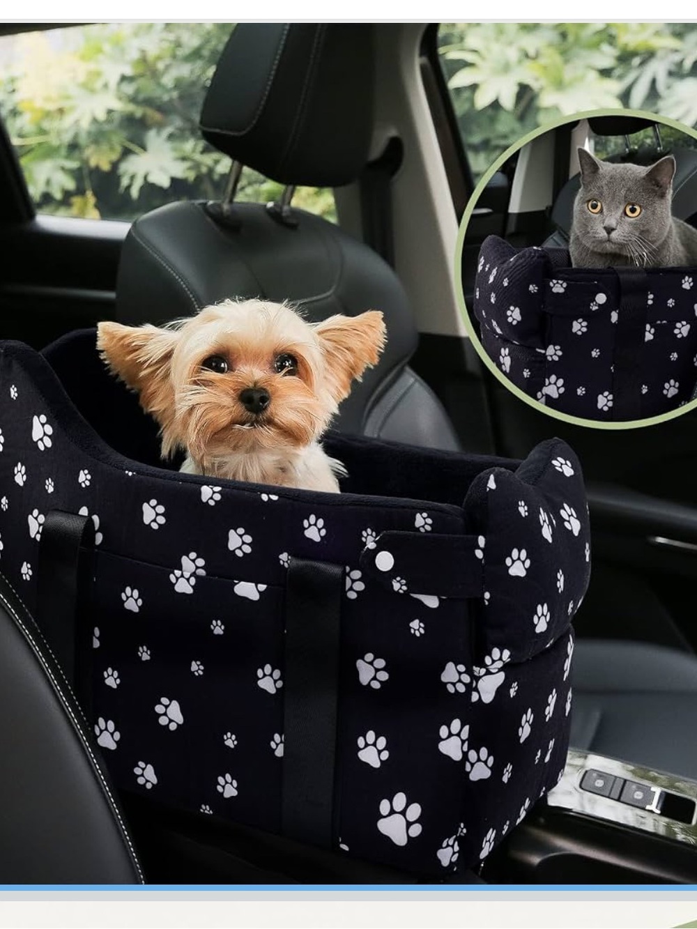 Center Console Dog Car Seat Travel for Small Dogs Under 15 lbs NEW